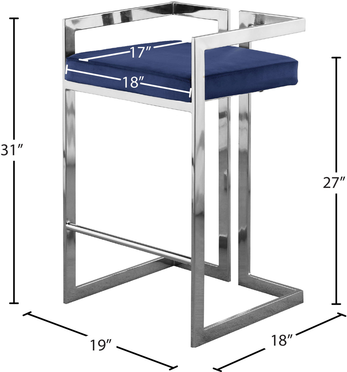 Ezra - Stool with Chrome Legs (Set of 2)