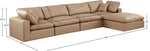 Comfy - 5 Piece Faux Leather Modular Sectional With Chaise - Tan