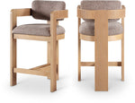 Sacha - Linen Stool With Natural Base