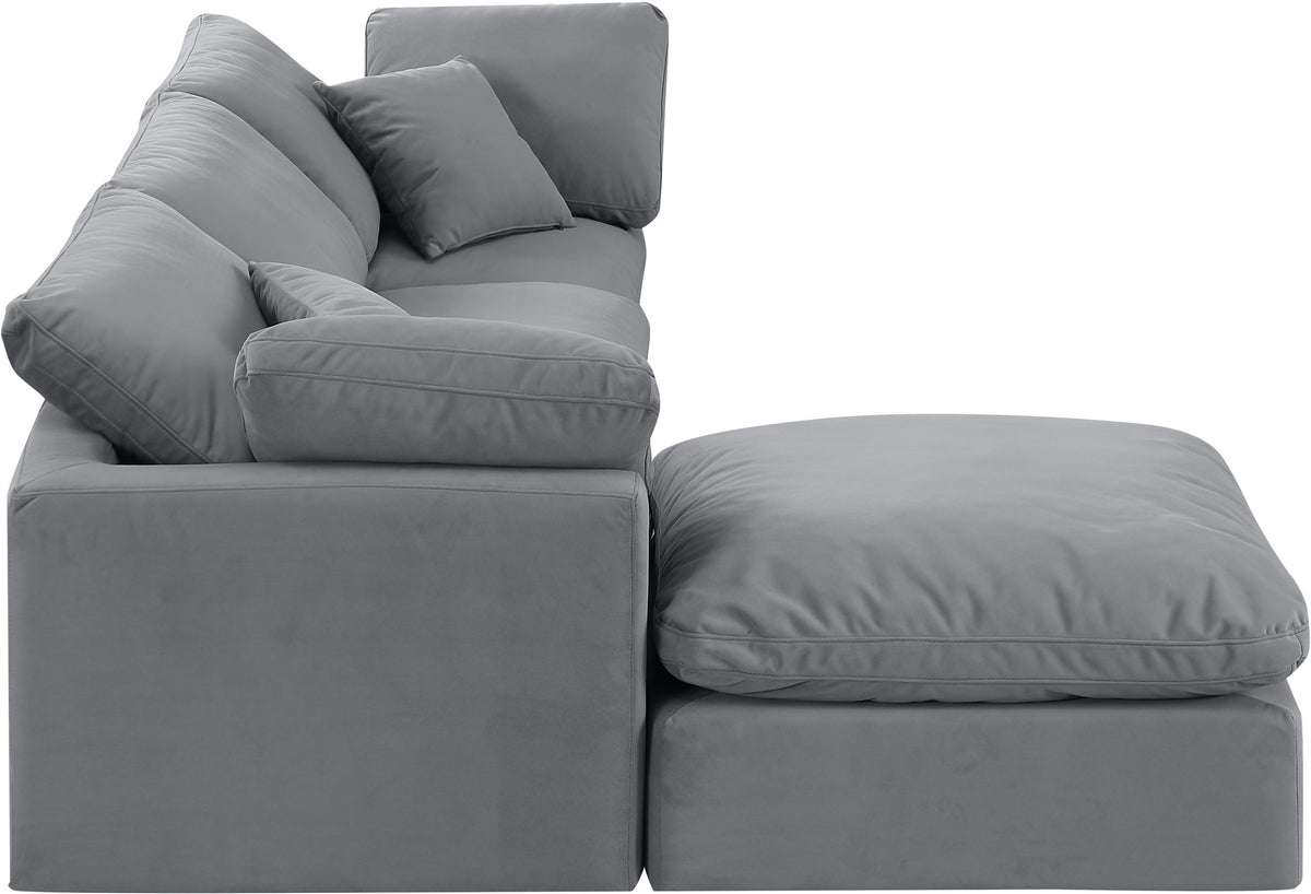 Indulge - Velvet 4 Piece Modular Sectional With Chaise