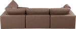 Comfy - 4 Piece Faux Leather Modular Armless Sectional