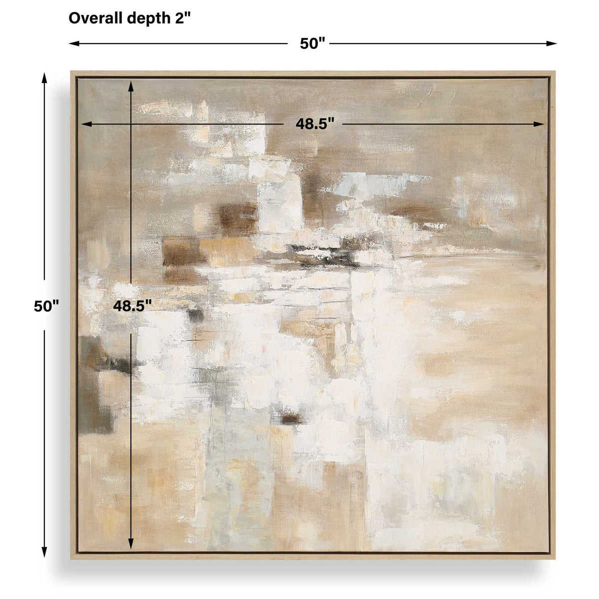 Time To Time - Hand Painted Abstract Art - Black / Brown / Gray / White / Woodtone