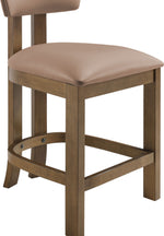 Lavrin - Vegan Leather Upholstered Counter Stool (Set of 2) - Walnut Base