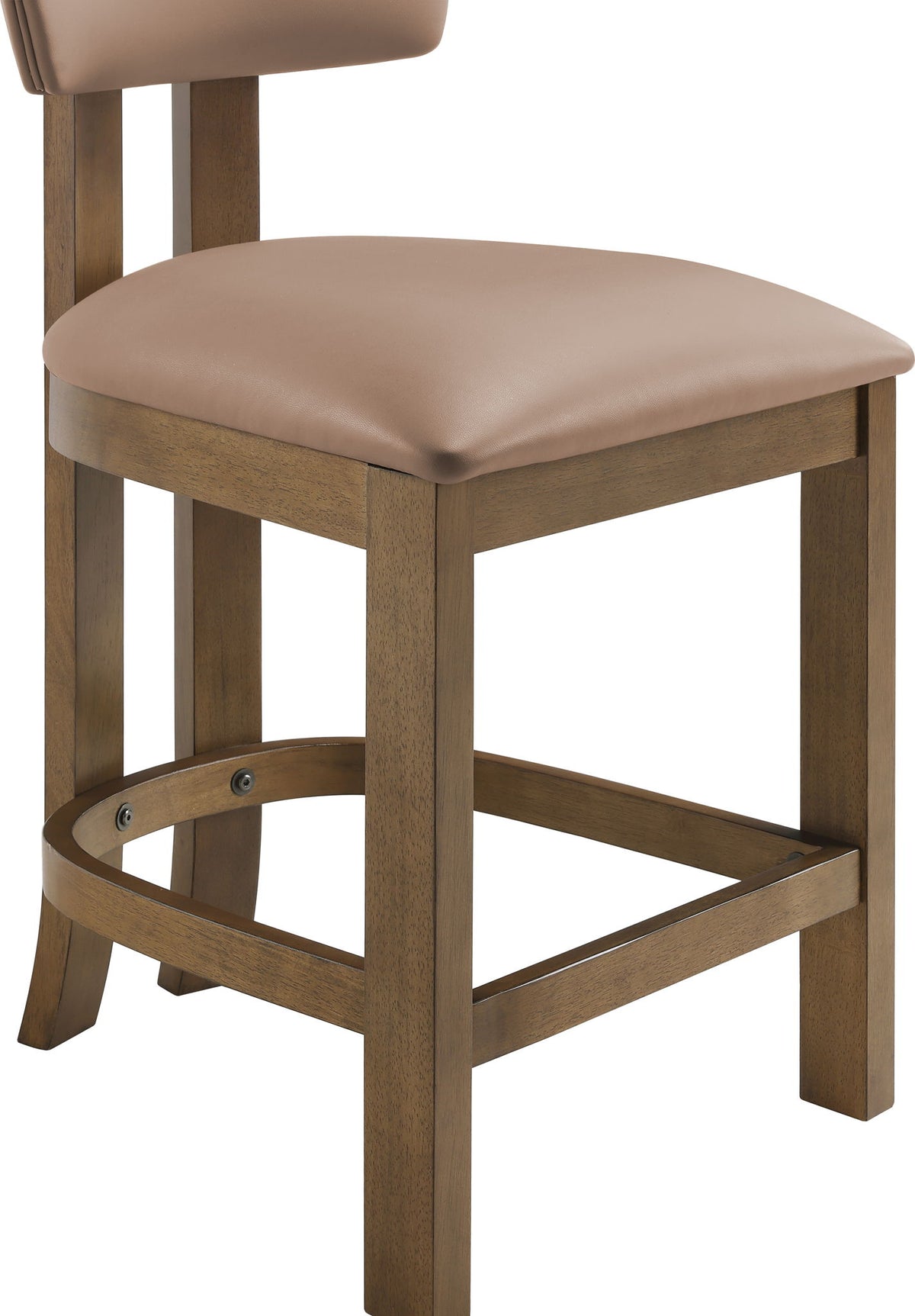 Lavrin - Vegan Leather Upholstered Counter Stool (Set of 2) - Walnut Base
