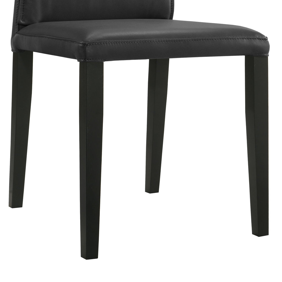 Velena - Full Back Top Grain Leather Upholstered Wood Dining Chairs (Set of 2) - Black