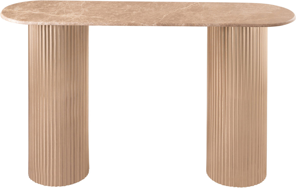 Cindra - Genuine Marble Top And Iron Base Console Table