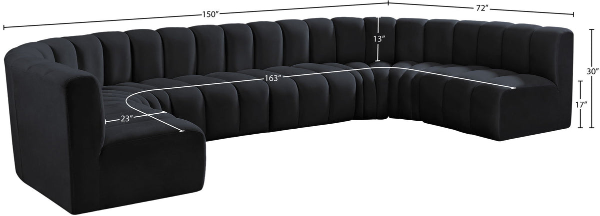 Arc - Velvet Modular U-Shaped Sectional