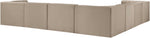 Rummi - Symmetrical Velvet Performance Fabric Upholstered 7 Piece Modular Sectional (With 3 Corner Chairs)