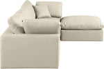 Comfy - 4 Piece Faux Leather Modular Sectional With Chaise