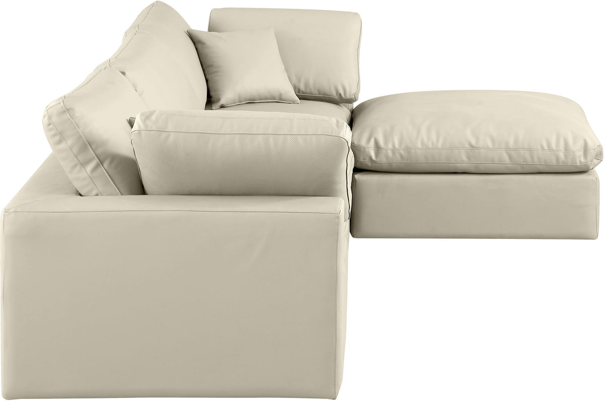 Comfy - 4 Piece Faux Leather Modular Sectional With Chaise