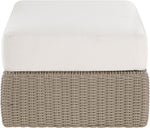 Seacrest - Olefin Water Resistant Fabric And Wicker Outdoor Patio Ottoman/Coffee Table