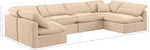 Indulge - Velvet 6 Piece Modular U-Shaped Sectional