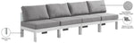 Nizuc - Outdoor Patio 4 Seat Armless Modular Sofa With White Frame