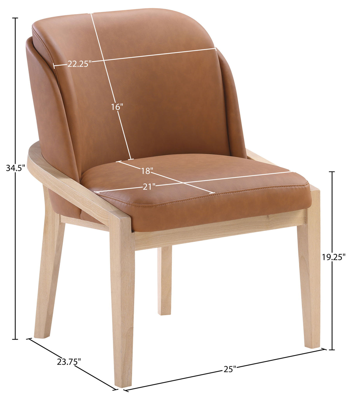 Navo - Faux Leather Upholstered Dining Chair - Natural Base