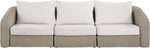 Seacrest - Olefin Water Resistant Fabric And Wicker 3 Piece Outdoor Patio Modular Sofa