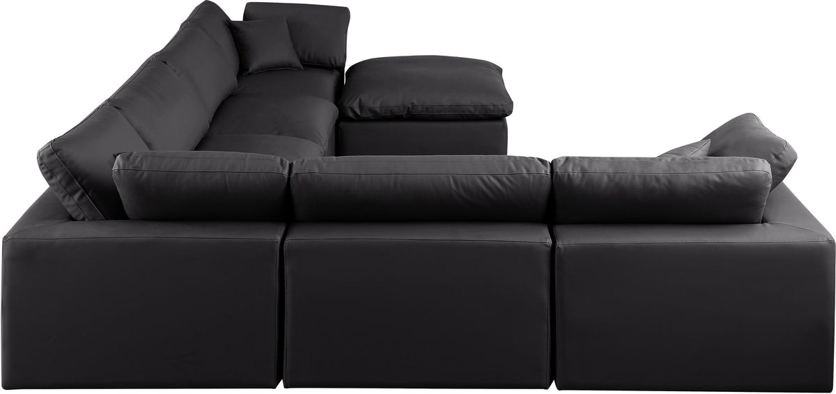 Comfy - 7 Piece Faux Leather Modular Sectional With Chaise