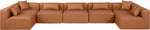 Cube - 7 Piece Modular U-Shaped Sectional - Cognac