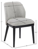 Valeo - Linen Textured Fabric Upholstered Dining Chair (Set of 2) - Painted Black Base