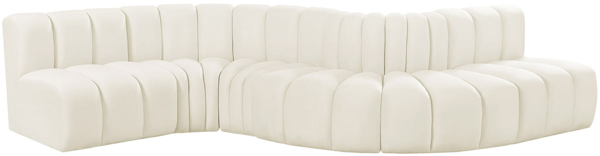 Arc - Velvet 6 Piece Curved Modular Sofa