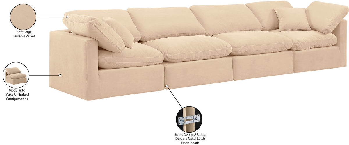Indulge - Velvet 4 Seat Modular Sofa