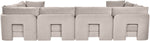 Hammond - Velvet Performance Fabric Upholstered 6 Piece U-Shaped Sectional