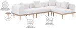 Laguna - 4 Piece 106.5" Upholstered Outdoor Patio Modular Sectional