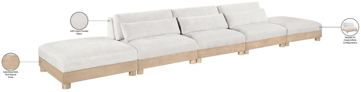 Turin - Chenille Fabric Upholstered Modular Sectional - White