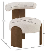 Calder - Linen Textured Fabric Upholstered Accent Chair - Painted Brown Base