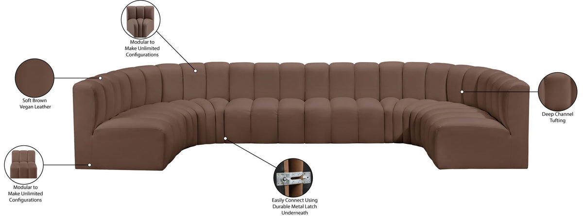 Arc - Faux Leather Modular U-Shaped Sectional
