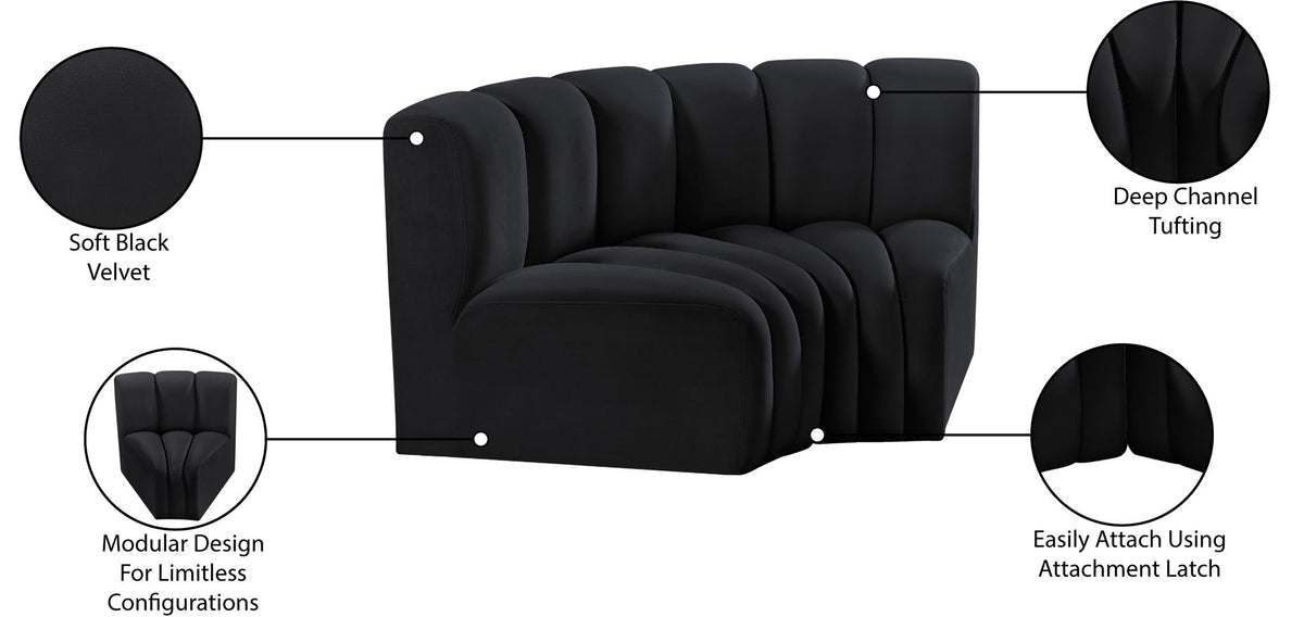 Arc - Velvet 2 Piece Modular Sofa