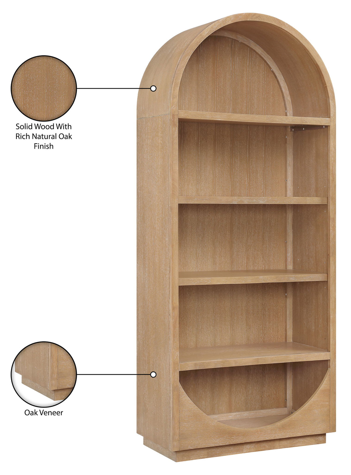 Hearth - Oak Veneer And Solid Wood Bookcase
