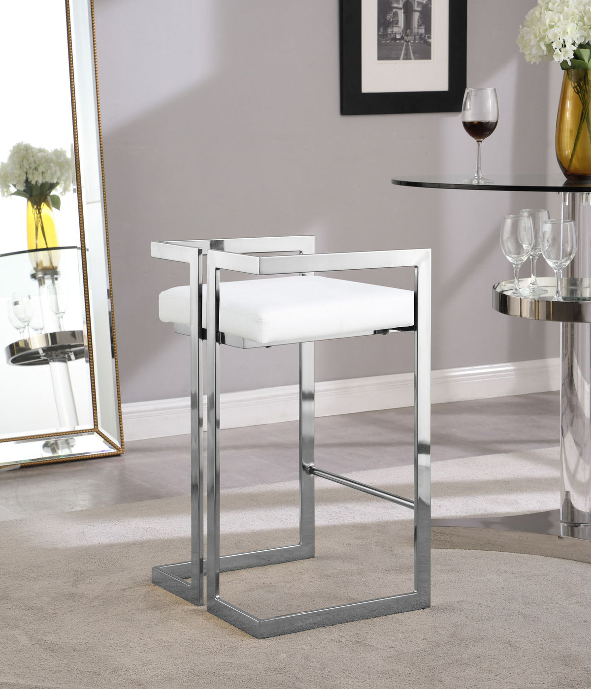 Ezra - Stool with Chrome Legs (Set of 2)