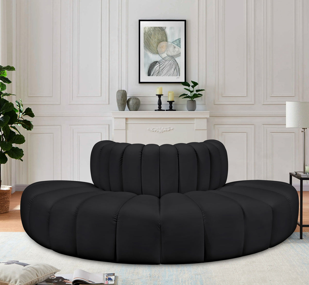Arc - Faux Leather 4 Piece Modular Sofa