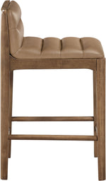 Ellis - Vegan Leather Upholstered Counter Stool (Set of 2) - Tan