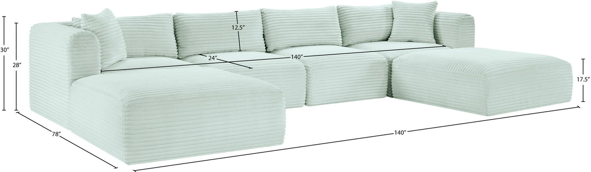 Shaggy - 6 Piece Modular Sectional With 2 Ottomans
