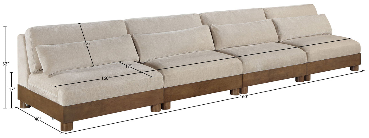 Turin - Chenille Fabric Upholstered Modular Sectional - Taupe