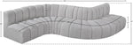 Arc - Boucle Fabric 6 Piece Curved Modular Sofa