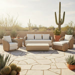 Pavilion - Powder Coated Metal Outdoor Conversation Set With Cushions