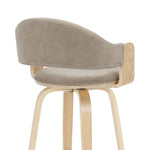 Daxton - Swivel Counter Height Round Back Wood Bar Stool With Faux Leather Seat