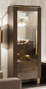 Essenza - 1 Door Vitrine Right - Brown / Gold
