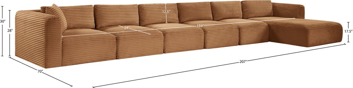 Shaggy - Fabric 6 Piece Modular Sectional With Chaise