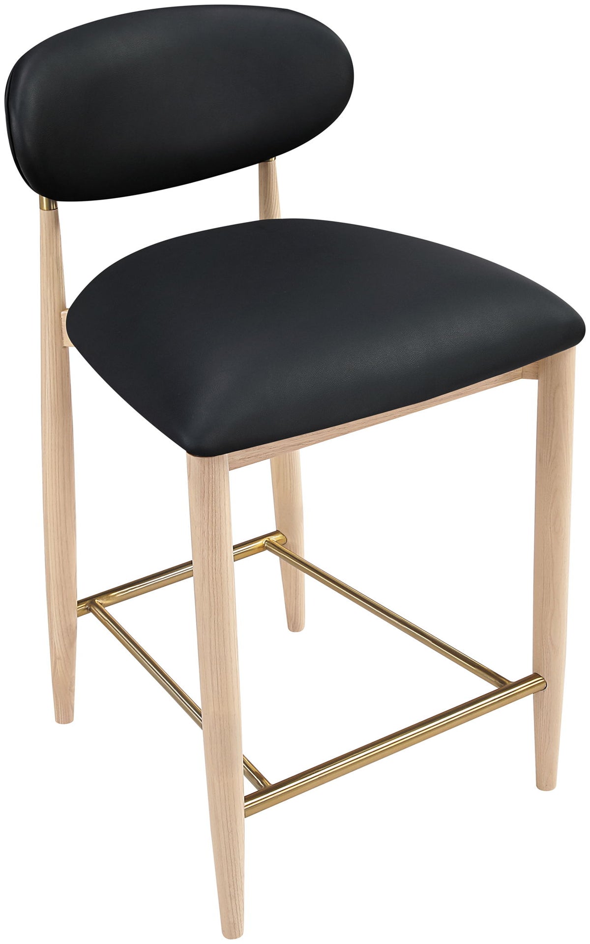 Riccio - Stool - Natural And Gold Frame