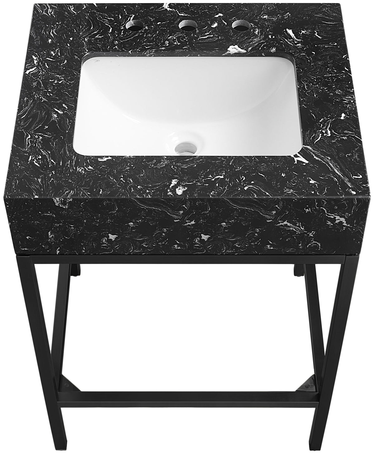 Marmo - Engineered Marble Bathroom Vanity With Black Base