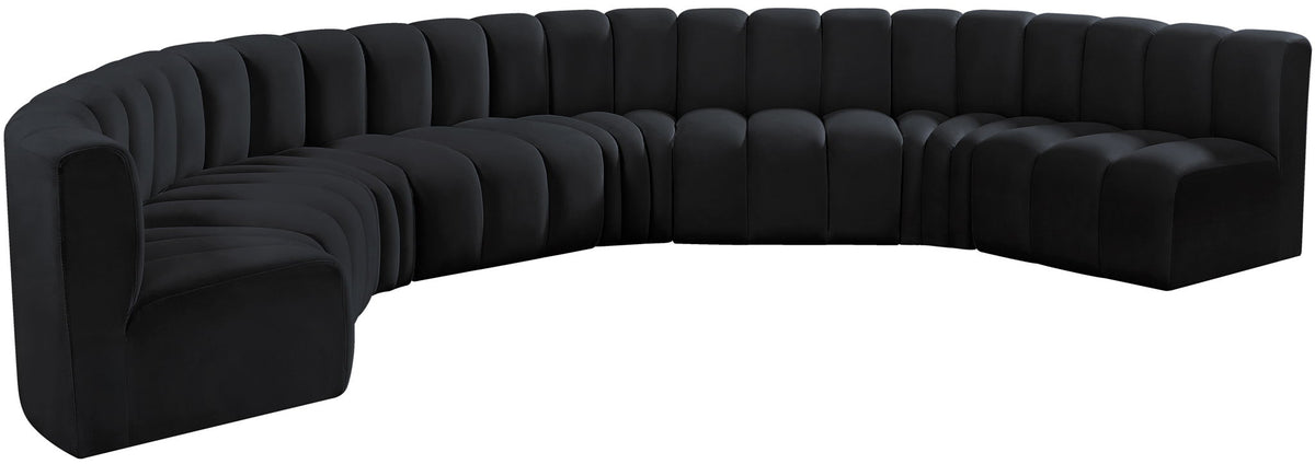 Arc - Velvet 8 Piece U-Shaped Modular Sofa