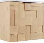Leonardo - Engineered Stone And Solid Wood 24" Wall Mounted Bathroom Vanity