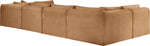 Shaggy - Fabric 6 Piece Modular U-Shaped Armless Sectional