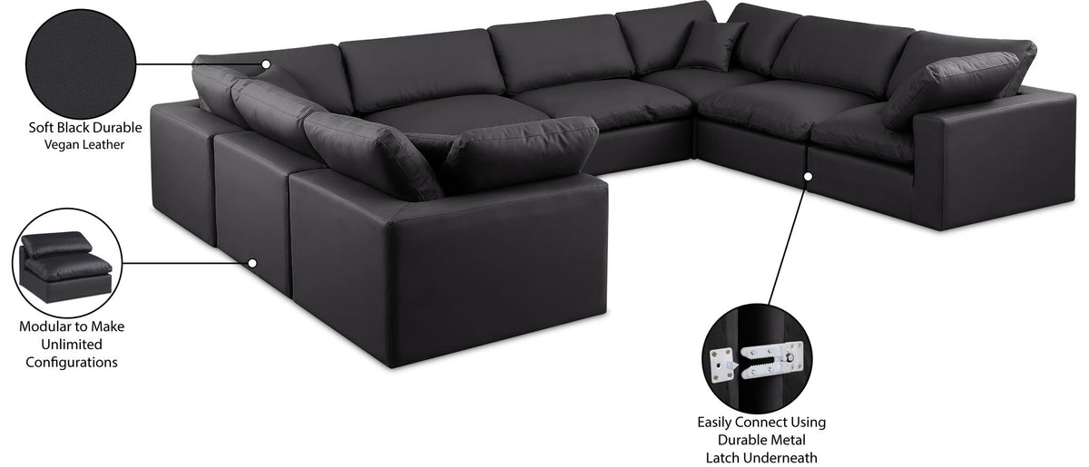 Comfy - 8 Piece Faux Leather Modular Sectional