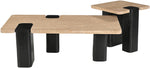 Ravenna - Genuine Travertine Top And Oak Wood Base Table