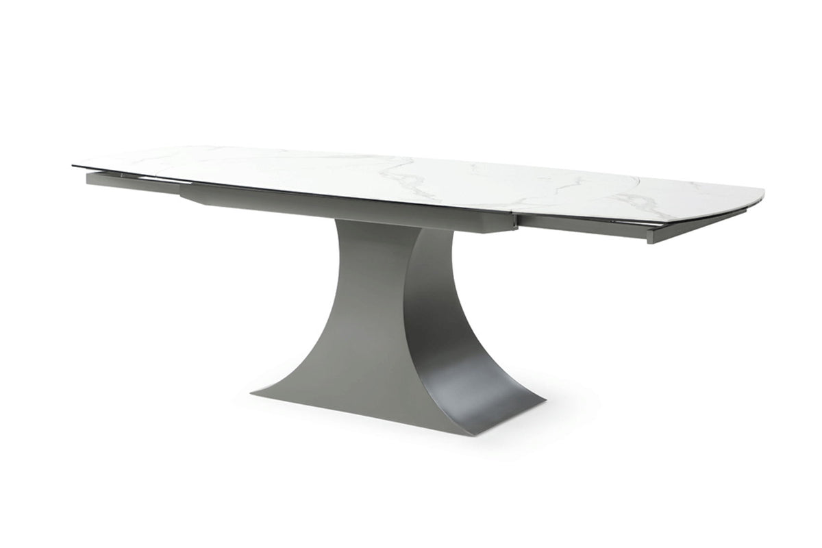 9035 - Marble Dining Table - White / Dark Gray