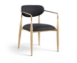 Ronda - Vegan Leather Upholstered Dining Arm Chair - Natural Legs